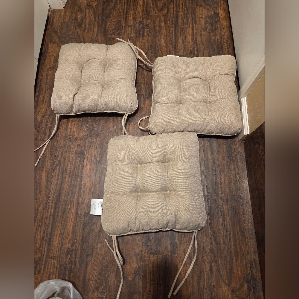 3 Love's cabin Memory Foam Chair Cushions Set of 3, Outdoor/Indoor Chair Pads fo